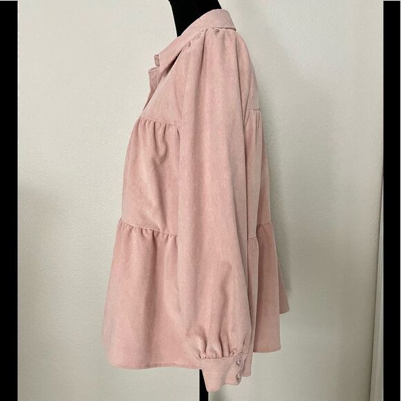 NWT Zara Tiered Corduroy Shirt - Picture 7 of 11